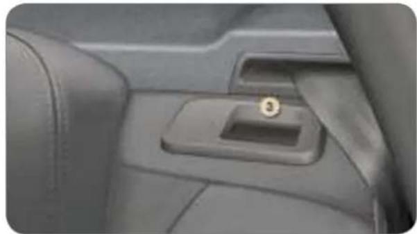 Close-up of a car interior showing the side panel and handle (no text or symbols visible)
