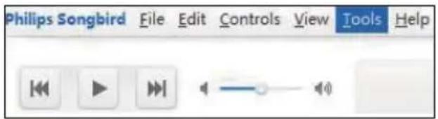Philips Songbird File Edit Controls View Tools Help