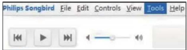 Philips Songbird File Edit Controls View Tools Help