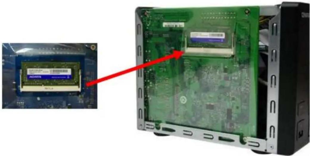 Photo showing a computer motherboard with an ADASS chip and a red arrow pointing to a component, alongside an inset image of the device's internal circuit board.