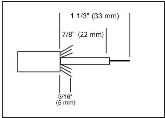 1 1/3" (33 mm) 7/8" (22 mm) 3/16" (5 mm)