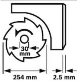30 mm 254 mm 2,5 mm