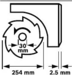 30 mm 254 mm 2,5 mm