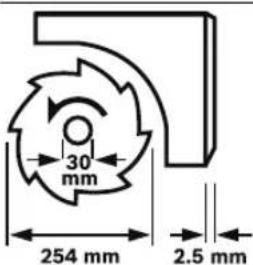 30 mm 254 mm 2,5 mm