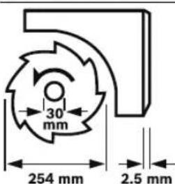 30 mm 254 mm 2,5 mm