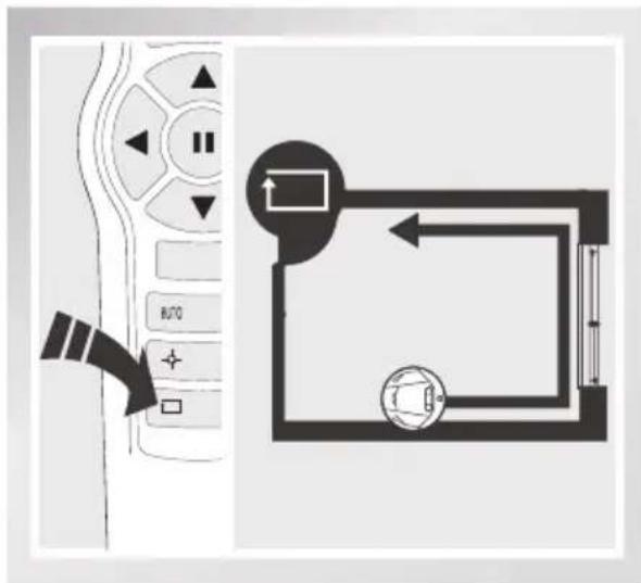 Diagram showing a remote control interface with directional buttons and a device layout diagram with arrows and labels.