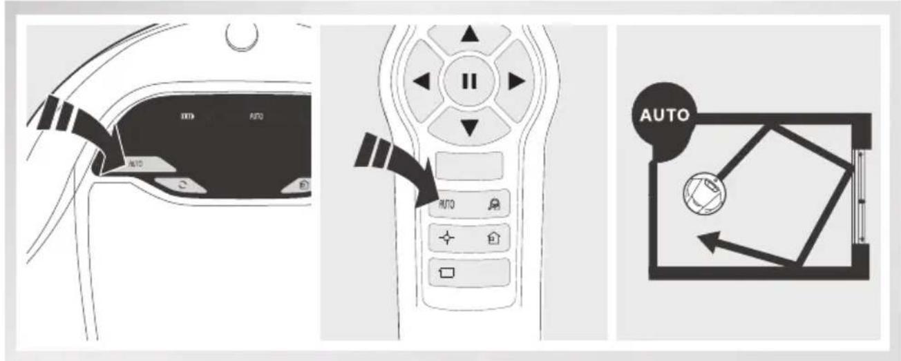 Diagram showing three types of remote control devices: a device with 'AUTO' buttons, a remote control with 'AUTO' function buttons, and a digital display labeled 'AUTO'.