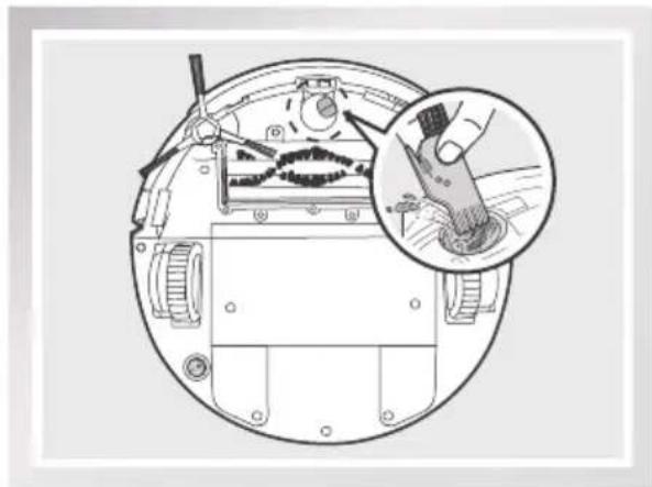 ECOVACS D63S - Nettoyer les brosses latérales - 2