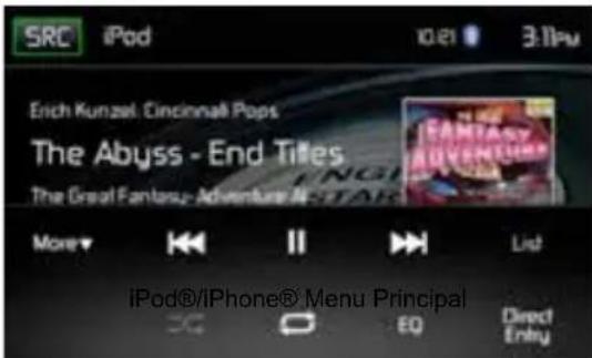 AUDIOVOX VXE 7020 NAV - iPod®/iPhone® Main Menu - 1
