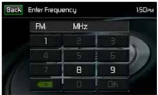 Back Enter Frequency 150µm FM: MHz 1 2 3 4 5 6 7 8 9 ← 0 OK