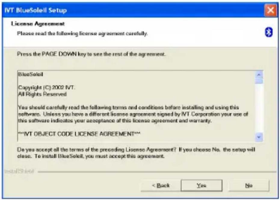 IVT BlueSolell Setup License Agreement Please read the following license agreement carefully. Press the PAGE DOWN key to see the rest of the agreement. BlueSolell Copyright (C) 2002 IVT. All Rights Reserved You should carefully read the following terms and conditions before installing and using this…
