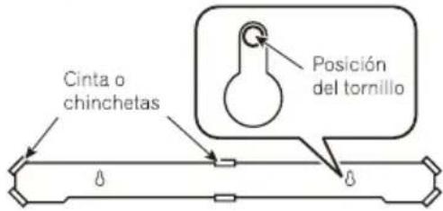 Cinta o chinchetas Posición del tornillo