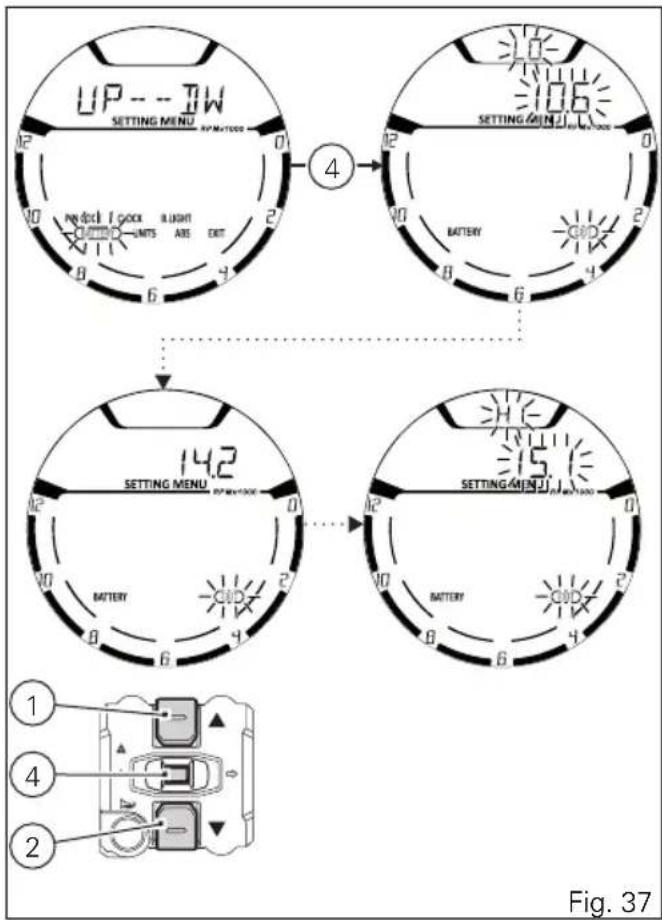 UP---TW SETTING MENU 4 106 BATTERY 14.2 15 SETTING MENU Figure 37