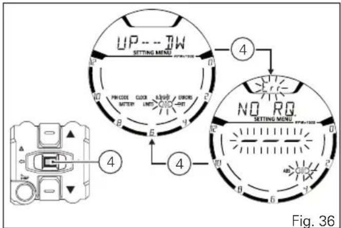 UP---TW SETTING MENU 4 NO RQ. SETTING MENU 4 Fig. 36