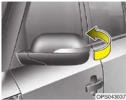 KIA Soul EV (2015) - CAUTION - Outside mirror - 1