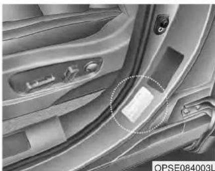 KIA Soul EV (2015) - Recommended cold tire inflation pressures - 1