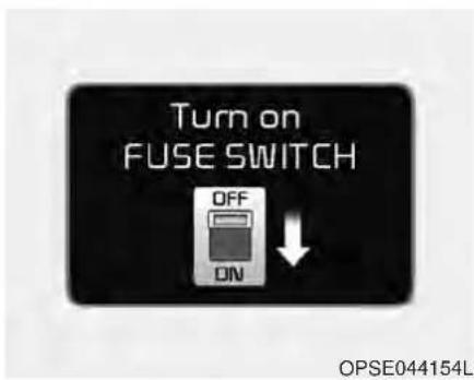 Turn on FUSE SWITCH OFF ON OPSE044154L0