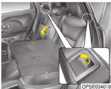 KIA Soul EV (2015) - To fold down the rear seatback - 1