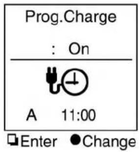 Prog.Charge : On A 11:00 Enter ●Change