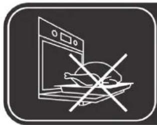 Symbolic illustration of a kitchen appliance with crossed-out kitchen panes (no text or symbols)