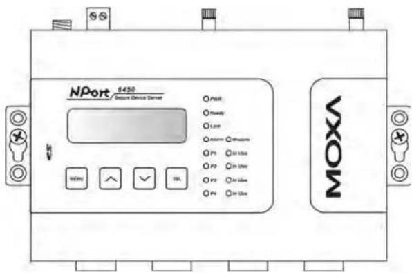 NPort 6450 Secure Device Server PWR Ready Line Action Motion Pt1 In Line Pt2 In Use Pt3 In Use Pt4 In Use NOVO NOVO