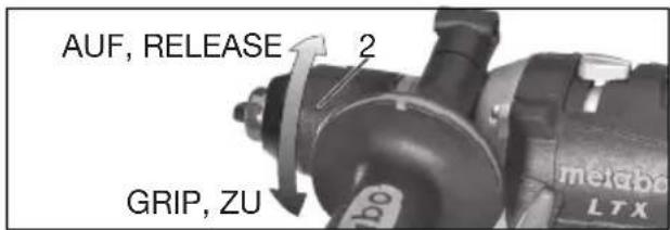 AUF, RELEASE 2 GRIP, ZU metabo LTX