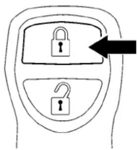 Diagram showing two lock icons inside a device casing with an arrow pointing to the lock icon, indicating lock status or security.