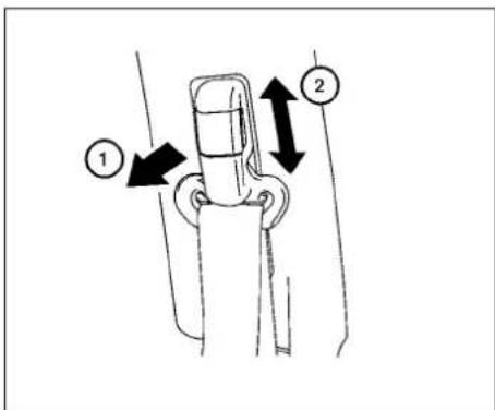 Technical diagram showing a mechanical assembly with numbered components and directional arrows indicating motion or force.