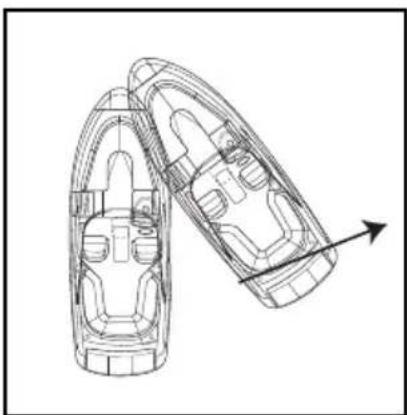 Technical line drawing of a boat interior layout with no visible text or symbols