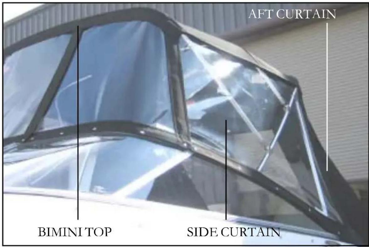 AFT CURTAIN BIMINI TOP SIDE CURTAIN