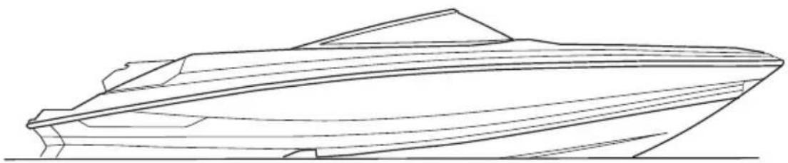 Line drawing of a boat hull (no text or symbols)