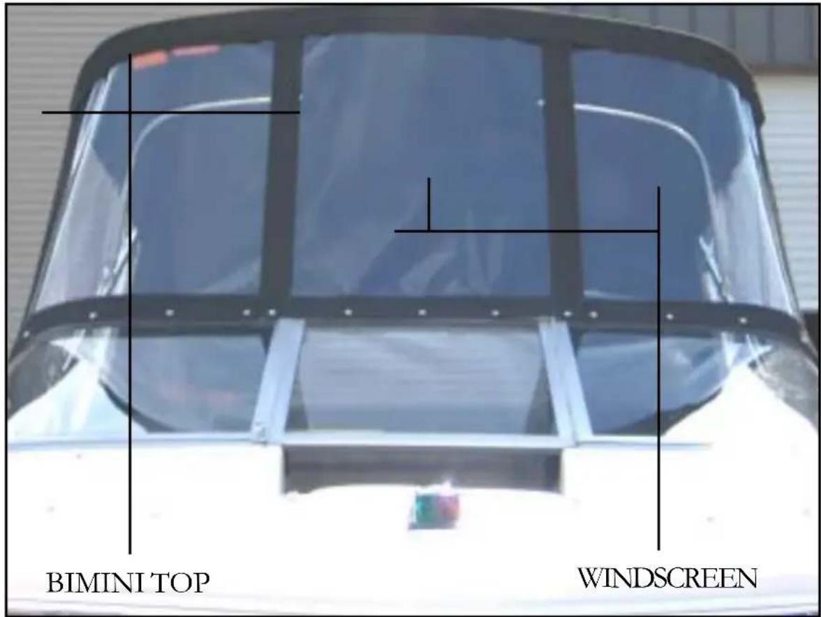 BIMINI TOP WINDSCREEN