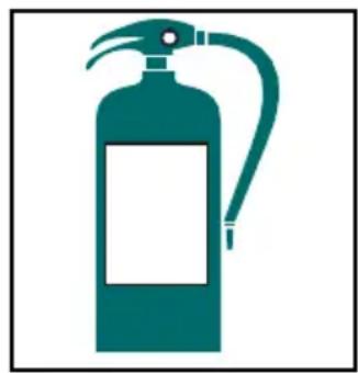Green fire extinguisher icon with handle and label (no text or symbols)
