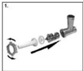 Exploded view diagram of a mechanical assembly showing components like a bolt, valve, and shaft (no text or labels)