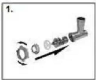 Mechanical assembly diagram showing a bolt and pipe connection with directional arrows (no text or labels)