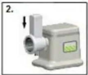 3D rendering of a mechanical device with a pipe fitting and a label (no readable text or symbols)