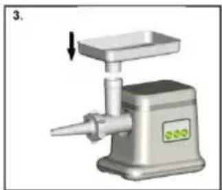 Illustration of a manual kitchen tool with a downward arrow indicating compression (no text or symbols present)