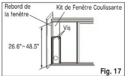 Rebord de la fenêtre Kit de Fenêtre Coulissante Vis 26.6"~48.5" Fig. 17