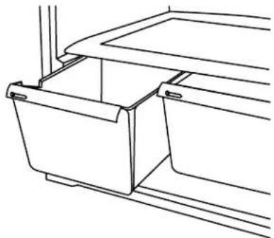MAYTAG M1TXEGMYS - Para quitar y volver a colocar la tapa del cajón para verduras: - 1
