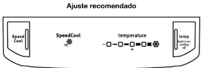 Ajuste recomendado SpeedCool SpeedCool temperature temp hold 3 sec cooling off