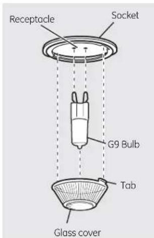 Receptacle Socket G9 Bulb Tab Glass cover