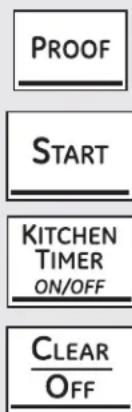 PROOF START KITCHEN TIMER ON/OFF CLEAR OFF