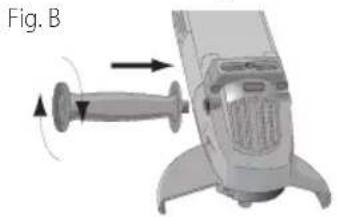 DEWALT DWE4599N - Attaching Side Handle (Fig. B) - 1