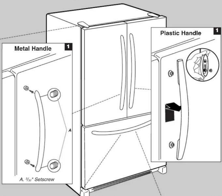 Metal Handle A. 3/32" Setscrew Plastic Handle