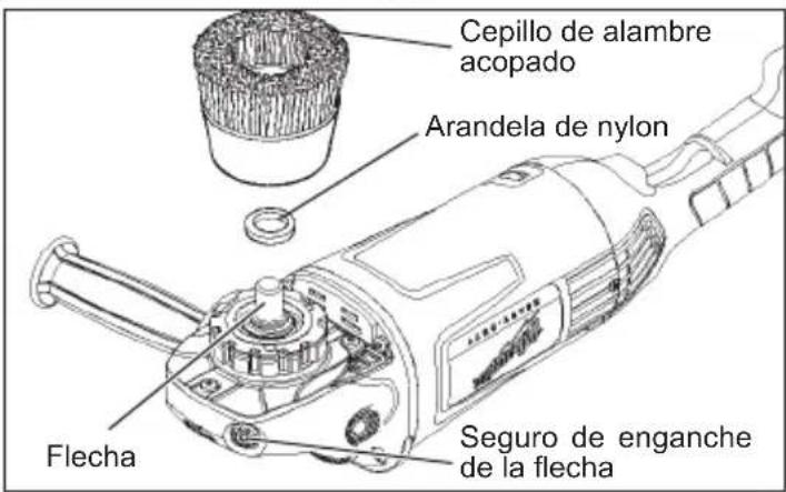 Cepillo de alambre acopado Arandela de nylon Flecha Seguro de enganche de la flecha