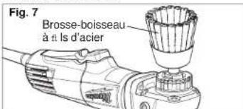 Fig. 7 Brosse-boisseau à fils d'acier