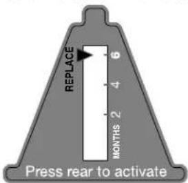 REPLACE 6 4 2 MONTHS Press rear to activate