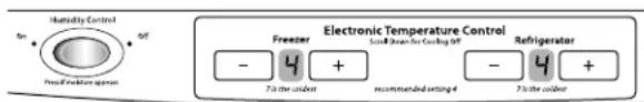 Humidity Control On Off Freehold temperature control Electronic Temperature Control Freezer Small Brown for Cooling Off Refrigerator - 4 + 7 to the coldest recommended setting - 4 + 7 to the coldest