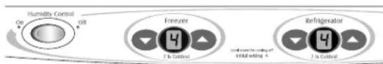 Humidity Control On Off Freezer 4 1 is Colored Control panel includes Initial setting 4 Refrigerator 4 1 is Colored