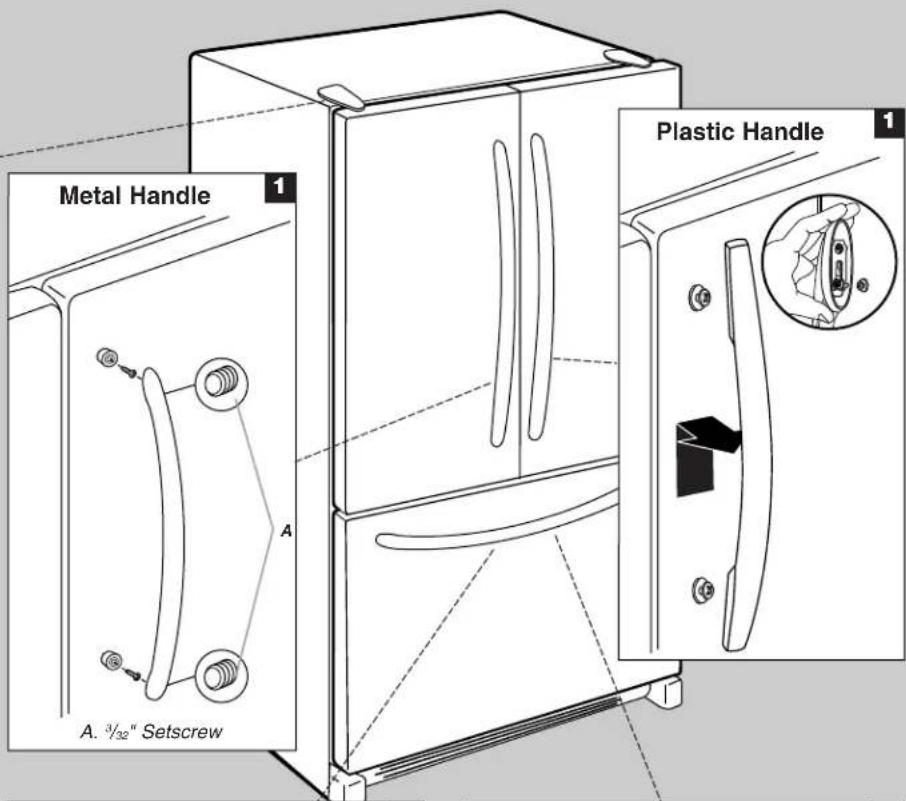 Metal Handle A. 3/32" Setscrew Plastic Handle